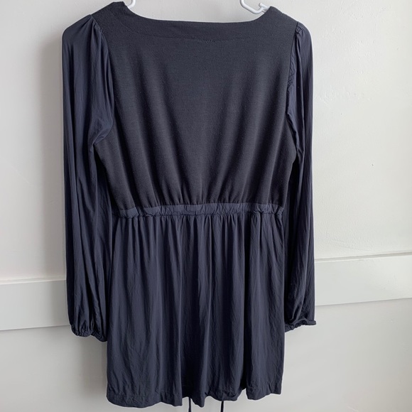 Lili & Q Blue Long Sleeve Button Up Tunic - Picture 2 of 6